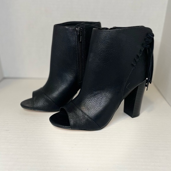 Whipstitch Fringe Open Toe Booties - Picture 5 of 5